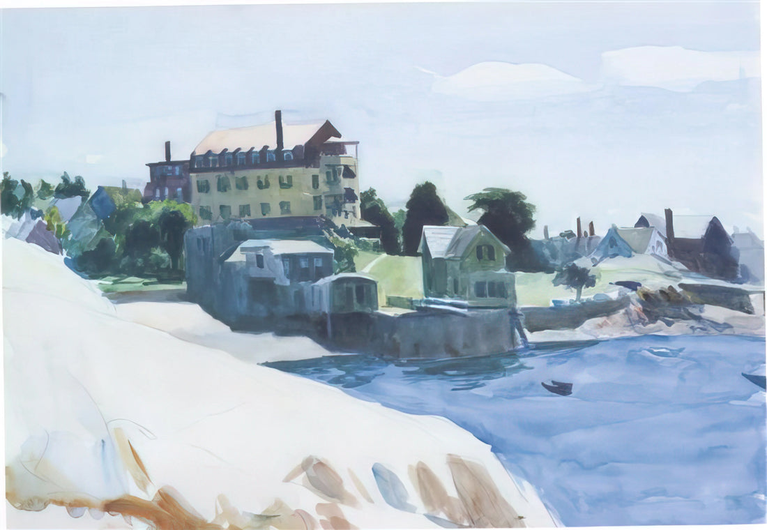 Edward Hopper Gallery: A Curated Exploration of America's Master of Solitude - Small Town on Cove by Edward Hopper