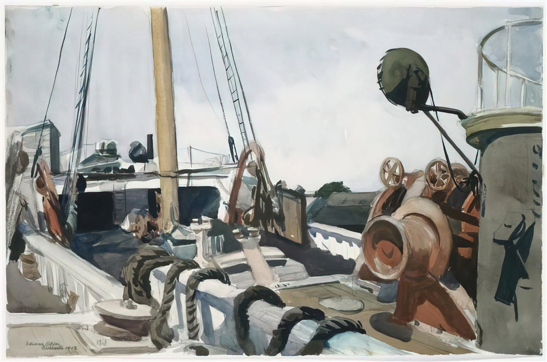 Edward Hopper Posters: Capturing American Solitude Through Museum-Quality Prints - Deck of a Beam Trawler, Gloucester by Edward Hopper