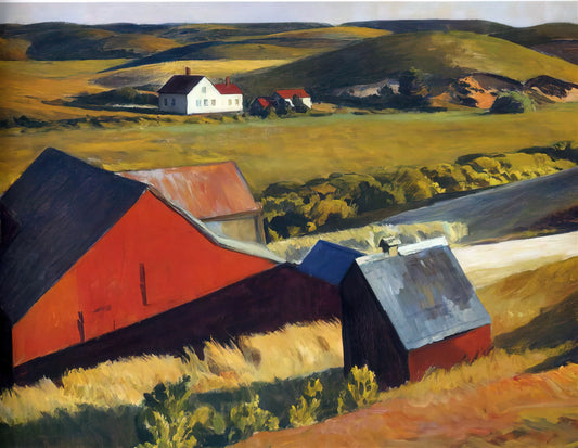 Edward Hopper's Mansard Roof: A Masterpiece of American Solitude and Architectural Poetry - Cobbs Barns and Distant Houses by Edward Hopper