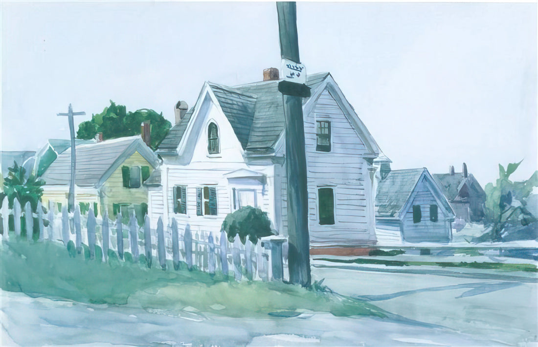 Edward Hopper's Nighthawks Painting: A Masterpiece of Urban Solitude and American Modernism - White House with Dormer Window by Edward Hopper