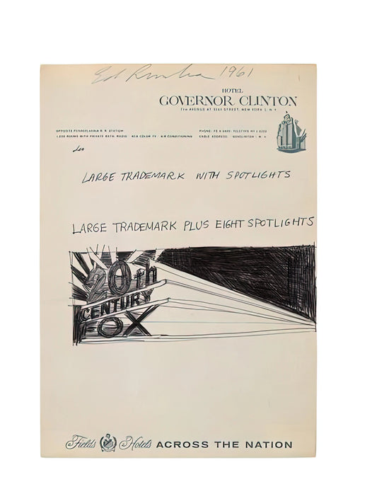 Edward Joseph Ruscha: A Master of American Pop and Conceptual Art - TRADEMARCK SKETCH 1961 by Edward Ruscha