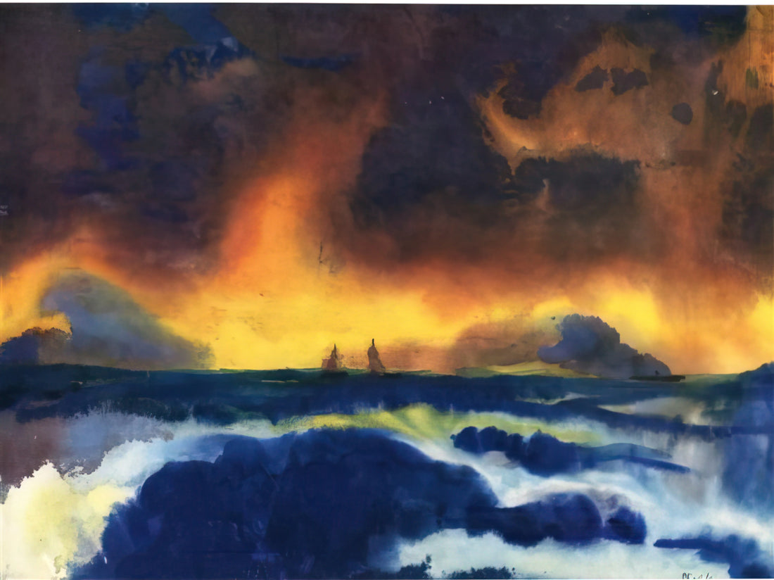 Emil Nolde Framed Canvas Print: A Collector's Guide to Expressionist Mastery - Stormy sea by Emil Nolde