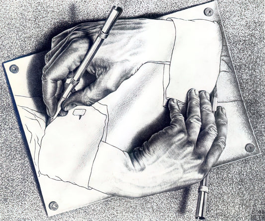 Experiencing M.C. Escher in The Palace: A Journey into Infinite Illusions - DRAWING HANDS by MC Escher
