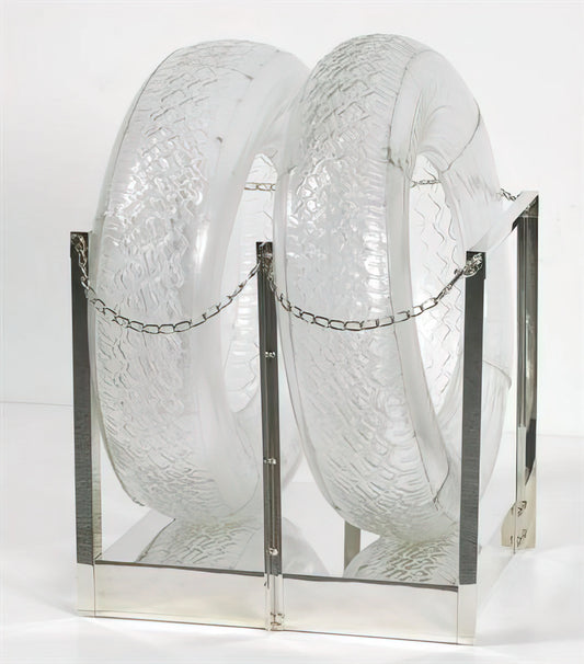 Exploring the Revolutionary World of Painter Robert Rauschenberg - UNTITLED GLASS TIRES 1997 by Robert Rauschenberg
