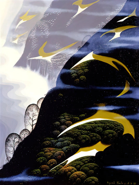 Eyvind Earle Serigraphs: The Collector's Guide to His Limited Edition Screen Prints - Copy of Sea mist and Pastures by Eyvind Earle