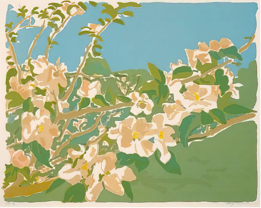 Fairfield Porter & Elaine de Kooning: The Quiet Realist and the Abstract Expressionist - APPLE BLOSSOMS II 1974 by Fairfield Porter