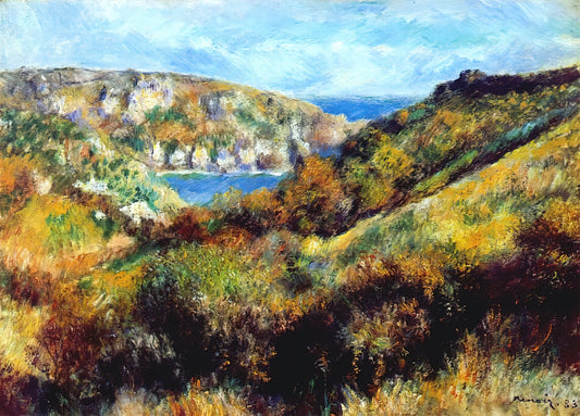 Famous Paintings by Pierre-Auguste Renoir: A Curated Guide to His Masterpieces - Hills Around Moulin Huet Bay by Pierre-Auguste Renoir