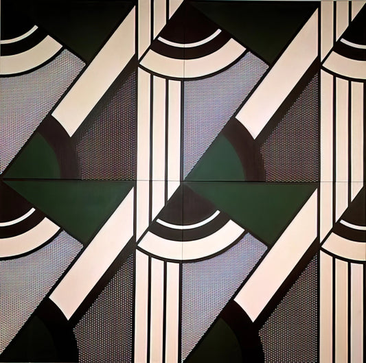 Famous Roy Lichtenstein Art: A Curator's Guide to His Iconic Pop Masterpieces - MODULAR PAINTING WITH FOUR PANELS 6 1970 by Roy Lichtenstein
