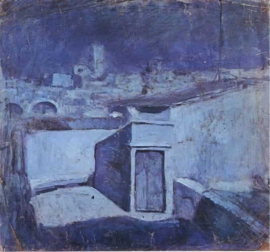 Fernande Olivier and Picasso: The Muse Who Shaped Cubism's Dawn - The roofs of Barcelona in the moonlight by Pablo Picasso