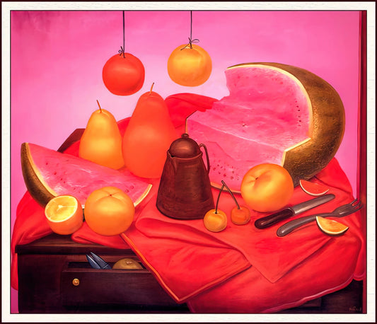 Fernando Botero Art Prints: A Collector's Guide to the Master of Voluptuous Form - STILL LIFE WITH WATERMELON 1 by Fernando Botero