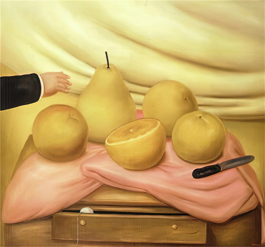 Fernando Botero Paintings: The Monumental World of Colombia's Most Celebrated Artist - STILL LIFE WITH FRUITS by Fernando Botero