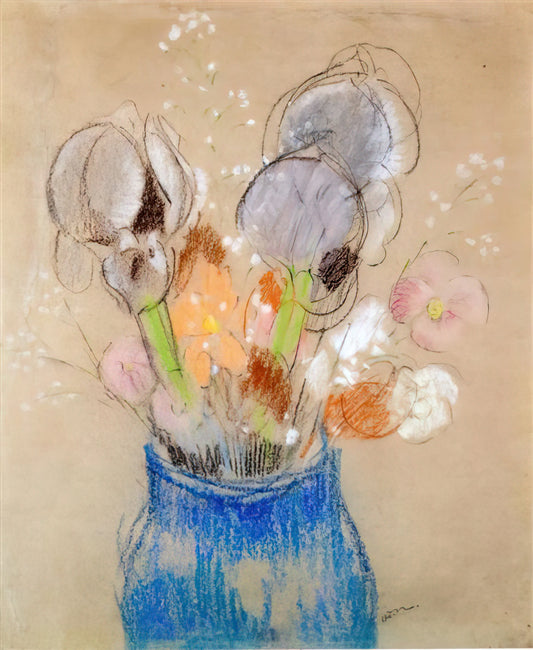 Flower Clouds by Odilon Redon: A Journey into Symbolist Botanical Dreams - BOUQUET OF FLOWERS 4 by Odilon Redon