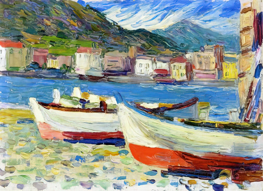 Gabriele Münter Artwork: The Expressionist Visionary of the Blue Rider - RAPALLO BOATS by Wassily Kandinsky