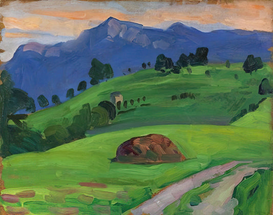 Gabriele Münter Framed Art Print: A Collector's Guide to Expressionist Mastery - BERGWIESE 1910 by Gabriele Munter
