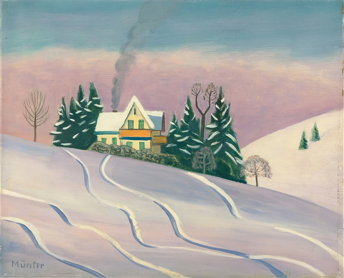 Gabriele Münter Painting: A Pioneering Voice in German Expressionism - WINTERLANDSCAPE IN BAVARIA 1950 by Gabriele Munter