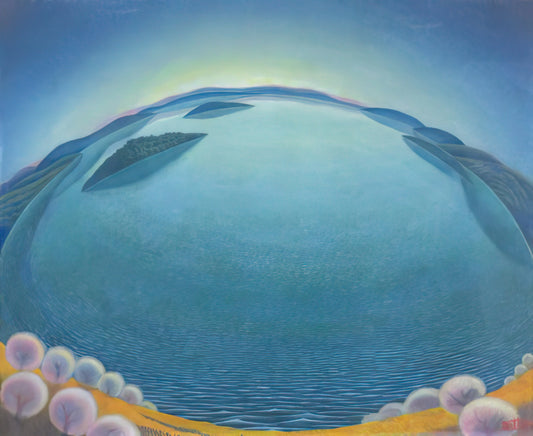 Gerardo Dottori Canvas: The Futurist Vision of Aeropainting - Lago-alba - 1942 by Gerardo Dottori