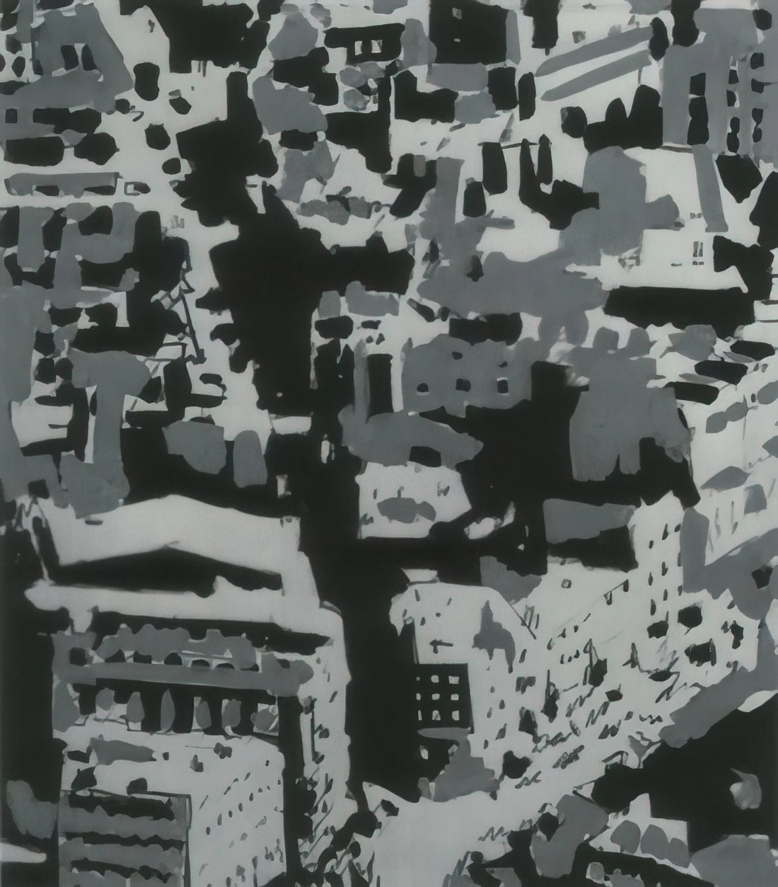Gerhard Richter Seascape Print: A Masterpiece of Photorealistic Abstraction - TOWNSCAPE P2 1968 by Gerhard Richter