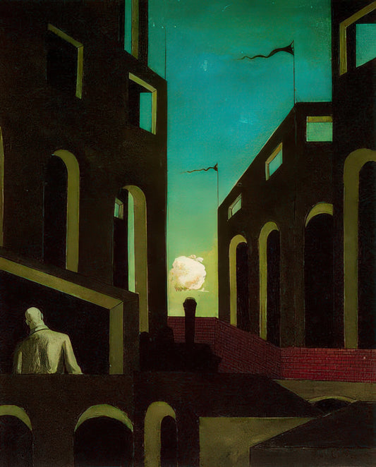 Giorgio de Chirico Paintings: The Enigmatic World of Metaphysical Art - HAPPINESS OF RETURNING 1915 by Giorgio de Chirico