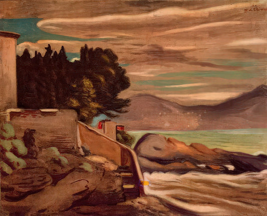 Giorgio de Chirico: The Enigmatic Visionary Who Redefined Modern Art - LANDSCAPE NEAR GENOVA by Giorgio de Chirico