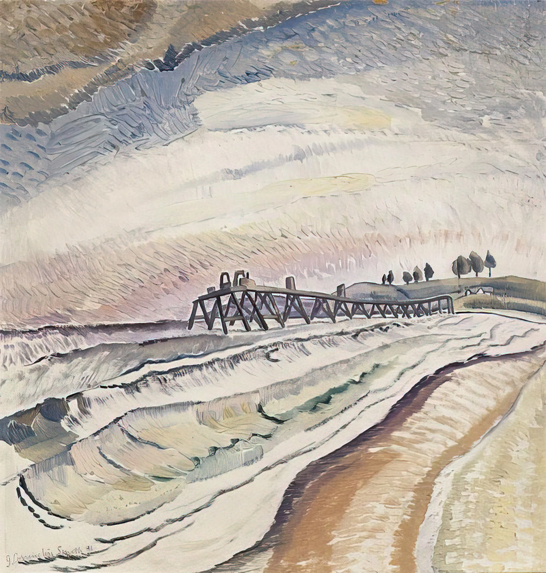 Grace Cossington Smith Prints: Celebrating Australia's Modernist Pioneer - Bulli Pier, South Coast - 1931 by Grace Cossington Smith