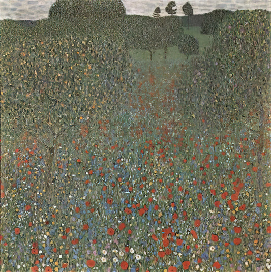 Gustav Klimt Dorm Room Poster: Elevating Student Spaces with Symbolist Art - POPPY FIELD by Gustav Klimt