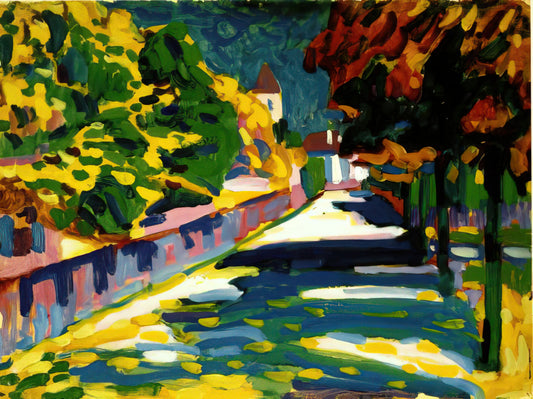 Heavy Red by Kandinsky: A Pivotal Masterpiece of Abstract Expression - AUTUMN IN BAVARIA 1908 by Wassily Kandinsky