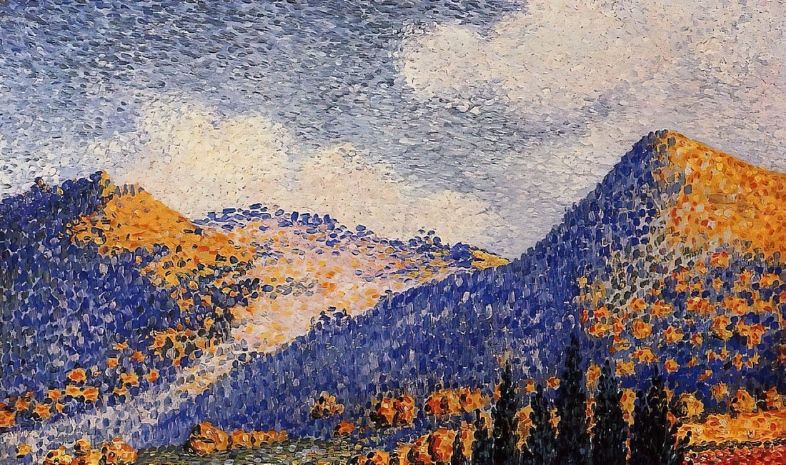 Henri-Edmond Cross Prints: The Neo-Impressionist Master of Color and Light - Landscape, the Little Maresque Mountains by Henri-Edmond Cross