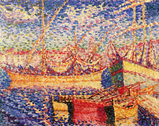 Henri-Edmond Cross: The Neo-Impressionist Master of Color and Light - Boats in the Port of St. Tropez by Henri-Edmond Cross