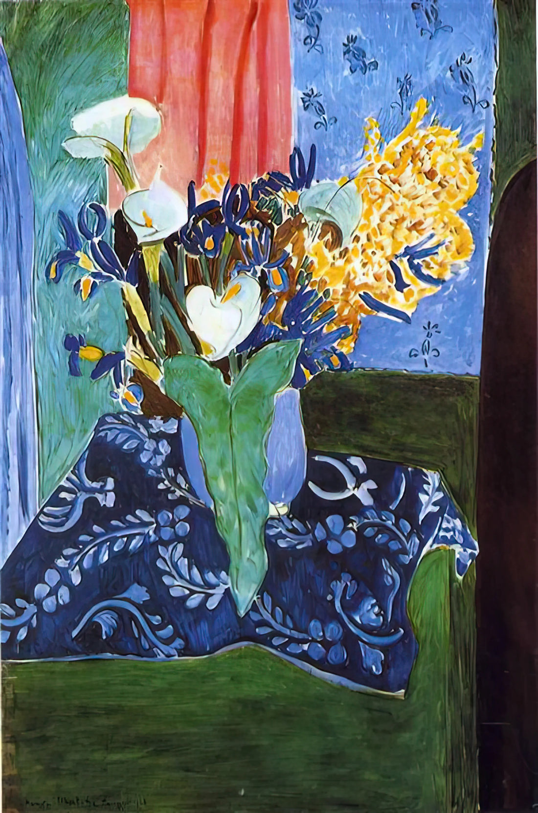 Henri Matisse Cut Out Art: A Revolution in Color and Form - CALLA LILIES IRISES AND MIMOSAS 1913 by Henri Matisse