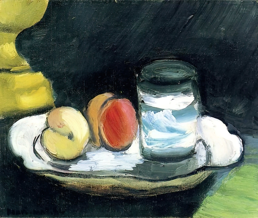 Henri Matisse Cut-Out Artwork: The Revolutionary Final Chapter of a Modern Master - STILL LIFE PEACHES AND GLASS 1916 by Henri Matisse