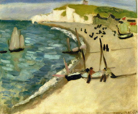 Henri Matisse Poster Blue: The Artist's Signature Color in Modern Decor - AHT AMONT CLIFFS AT ETRETAT 1920 by Henri Matisse