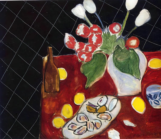 Henri Matisse Poster Prints: A Collector's Guide to Modern Masterpieces - TULIPS AND OYSTERS ON A BLACK BACKGROUND 1943 by Henri Matisse