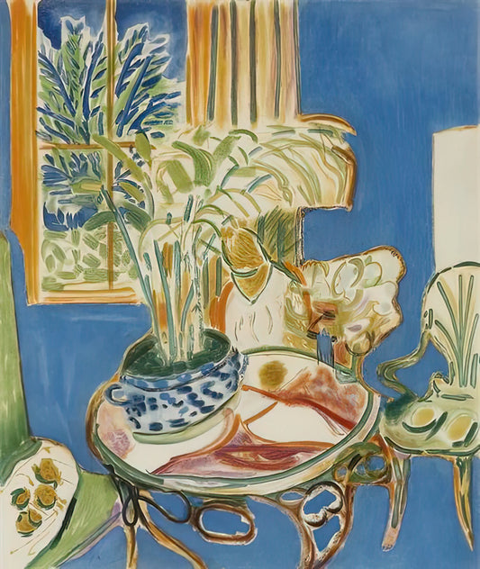 Henri Matisse's 'The Sheaf': A Masterpiece of Late-Career Joy and Decorative Genius - BLUE INTERIOR 1947 by Henri Matisse
