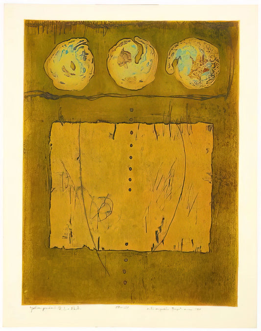Hiroyuki Tajima: The Master of Japanese Woodblock Print Revival - Yellow Print - 1970 by Hiroyuki Tajima