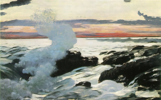 Homer Winslow Watercolor: The American Master's Enduring Legacy in Watercolor Art - WEST POINT PROUT S NECK by Winslow Homer
