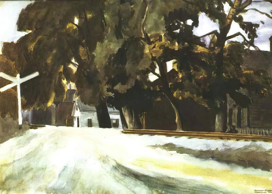 Hopper Paintings: The Poetic Solitude of Edward Hopper's American Vision - Railroad Crossing by Edward Hopper