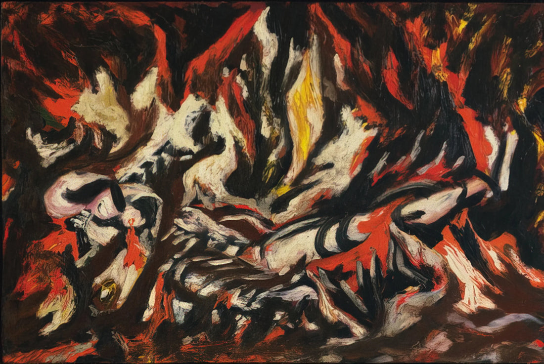 Jackson Pollock Painting Website: A Curator's Guide to Authentic Art Prints - THE FLAME 1938 by Jackson Pollock