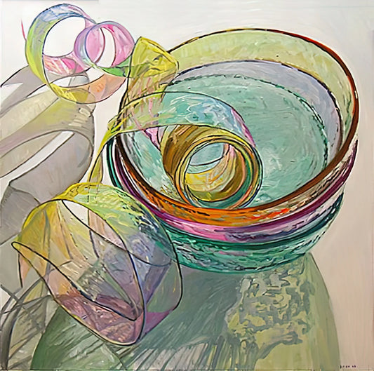 Janet Fish Glass: The Luminous Still Life Master of American Realism - ORANGE PINK GREEN 2003 by Janet Fish