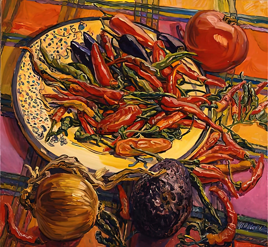 Janet Fish Watercolor: Mastering Light, Transparency, and Everyday Beauty - CHILI PEPPERS 2005 by Janet Fish