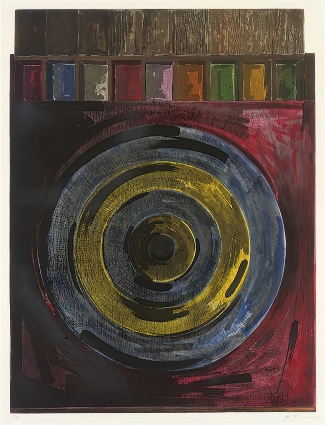 Jasper Johns 1930: The Revolutionary Artist Who Redefined American Art - TARGET WITH PLASTER CASTS UNIVERSAL LIMITED ART EDITIONS 208 by Jasper Johns