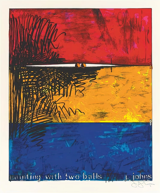 Jasper Johns Art Work: Decoding the Master of Symbols and Ambiguity - PAINTING WITH TWO BALLS ULAE 87 by Jasper Johns