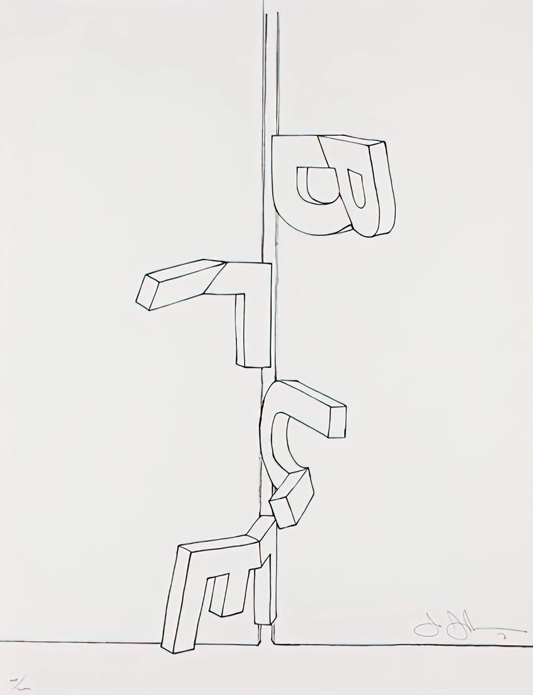 Jasper Johns Early Work: Decoding the Seminal Years of an American Master - BENT BLUE 1971 by Jasper Johns