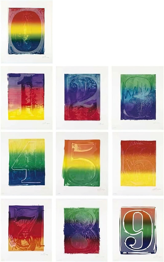 Jasper Johns Famous Works: A Curator's Guide to the Artist's Iconic Prints and Paintings - COLOR NUMERAL SERIES ULAE 59 68 1969 by Jasper Johns