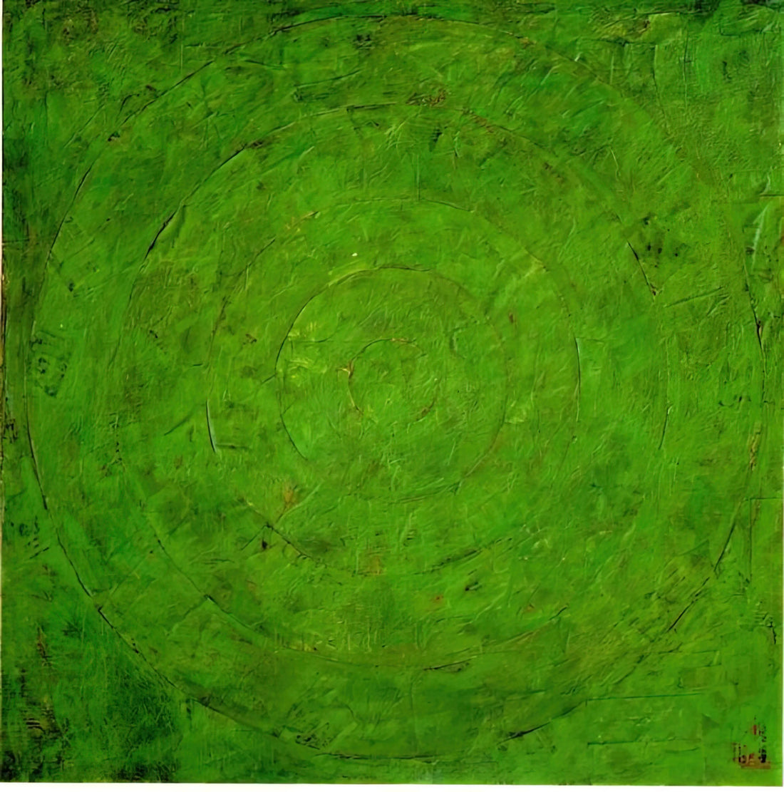 Jasper Johns Gray Paintings: A Monochromatic Mastery of Symbol and Surface - GREEN TARGET by Jasper Johns
