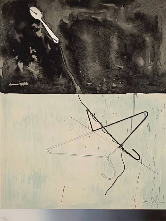 Jasper Johns Number 5: Decoding the Artist's Seminal Work and Its Enduring Legacy - COAT HANGER AND SPOON FROM FRAGMENT ACCORDING TO WHAT 1971 by Jasper Johns