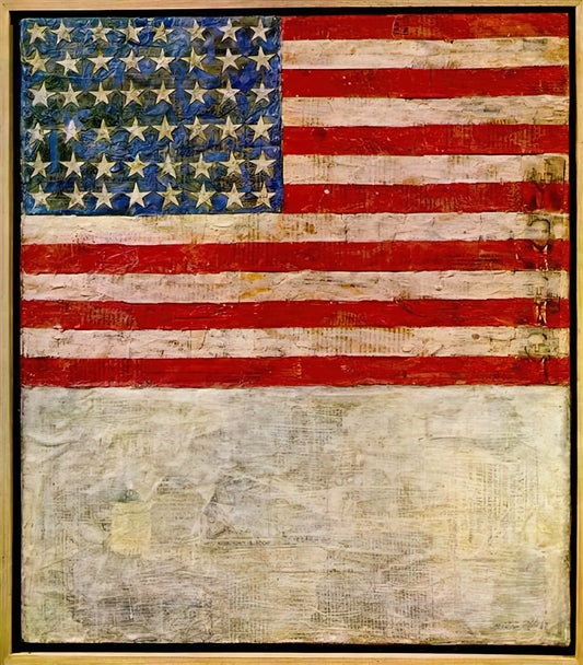 Jasper Johns Prices: A Collector's Guide to Market Value and Investment Potential - FLAG ABOVE WHITE by Jasper Johns