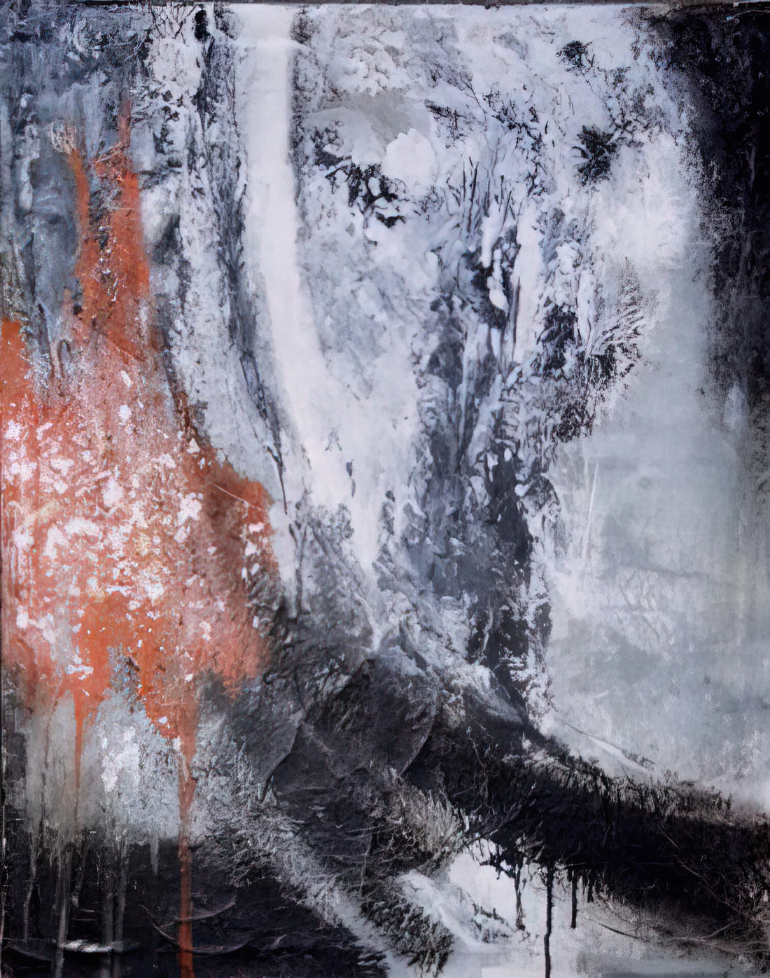Jiro Yoshihara Acrylic Print: A Legacy of Gutai Abstraction in Modern Art - Untitled - Tachisme by Jiro Yoshihara