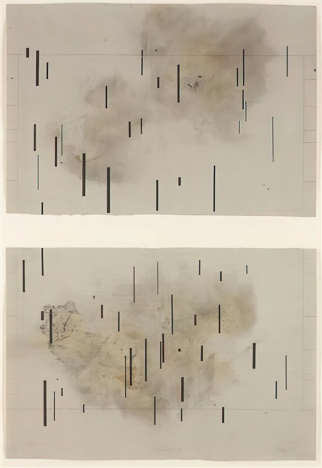 John Cage Art: Exploring the Avant-Garde Legacy of Silence, Chance, and Conceptual Innovation - Global Village 37-48 Diptych - 1989 by John Cage