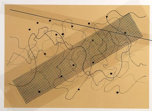 John Cage Print: Exploring the Visual Art of an Avant-Garde Pioneer - Fontana Mix OrangeTan - 1981 by John Cage