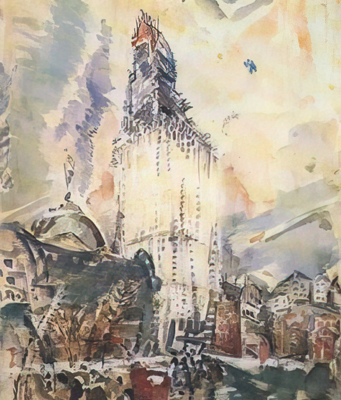 John Marin Brushed Aluminum Print: Modernist Masterpieces on Contemporary Metal - Woolworth Building No. 28 - 1912 by John Marin